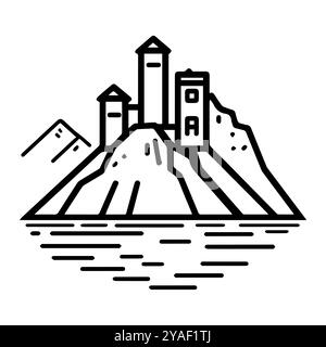 quarry icon or modern line symbol. Vector line art and icon design with bold outline. Black and white Pixel Perfect minimalistic symbol isolated white Stock Vector
