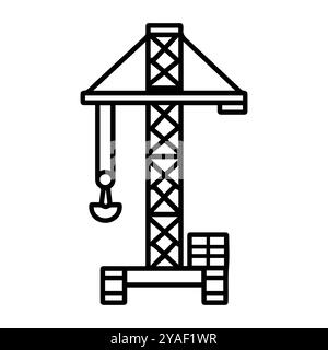 aerial platform icon or modern line symbol. Vector line art and icon design with bold outline. Black and white Pixel Perfect minimalistic symbol isola Stock Vector
