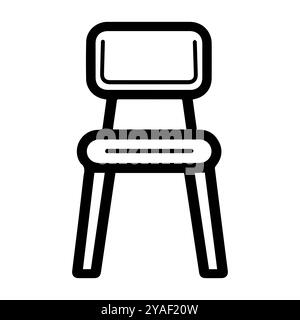 chair icon or modern line symbol. Vector line art and icon design with bold outline. Black and white Pixel Perfect minimalistic symbol isolated white Stock Vector