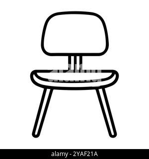 chair icon or modern line symbol. Vector line art and icon design with bold outline. Black and white Pixel Perfect minimalistic symbol isolated white Stock Vector