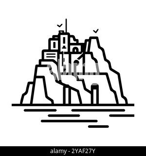 quarry icon or modern line symbol. Vector line art and icon design with bold outline. Black and white Pixel Perfect minimalistic symbol isolated white Stock Vector