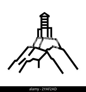 quarry icon or modern line symbol. Vector line art and icon design with bold outline. Black and white Pixel Perfect minimalistic symbol isolated white Stock Vector