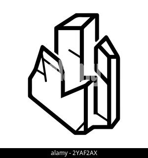 quarry icon or modern line symbol. Vector line art and icon design with bold outline. Black and white Pixel Perfect minimalistic symbol isolated white Stock Vector