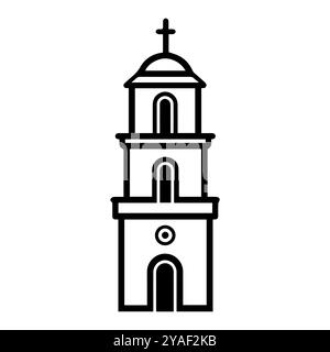 belfry icon or modern line symbol. Vector line art and icon design with bold outline. Black and white Pixel Perfect minimalistic symbol isolated white Stock Vector