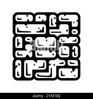 Tile icon or modern line symbol. Vector line art and icon design with bold outline. Black and white Pixel Perfect minimalistic symbol isolated white b Stock Vector
