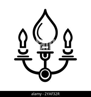 sconce icon or modern line symbol. Vector line art and icon design with bold outline. Black and white Pixel Perfect minimalistic symbol isolated white Stock Vector