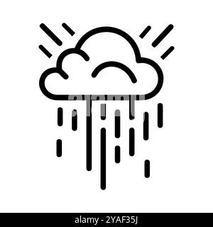 storm icon or modern line symbol. Vector line art and icon design with bold outline. Black and white Pixel Perfect minimalistic symbol isolated white Stock Vector