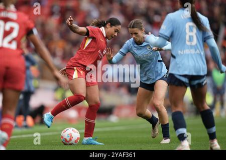 Liverpool, Liverpool, UK. 13th Oct, 2024. Liverpool FC v Manchester City FC Barclays Womens Super League ANFIELD STADIUM ENGLAND OCTOBER 13TH 2024 Olivia Smith of Liverpool during the Barclays Women´s Super League match between Liverpool FC and Manchester City FC at Anfield Stadium on October 13th 2024 in Liverpool England. Credit: ALAN EDWARDS/Alamy Live News Stock Photo