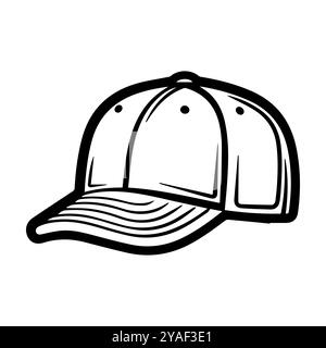 Sport cap icon or modern line symbol. Vector line art and icon design with bold outline. Black and white Pixel Perfect minimalistic symbol isolated wh Stock Vector