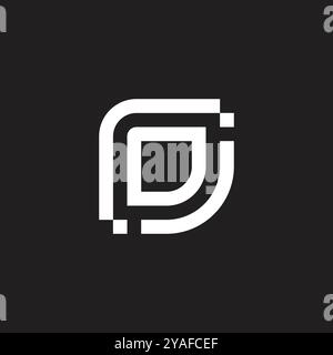 letter rd simple stripes geometric logo vector Stock Vector