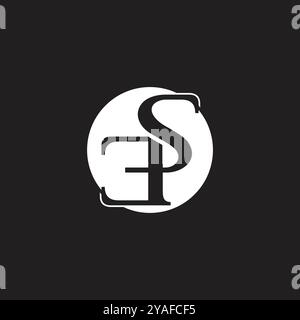letter se abstract silhouette circles negative space simple logo vector Stock Vector
