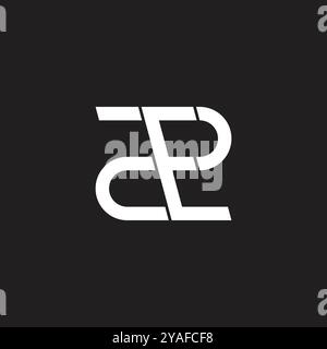 letter 2e simple linked geometric line logo vector Stock Vector