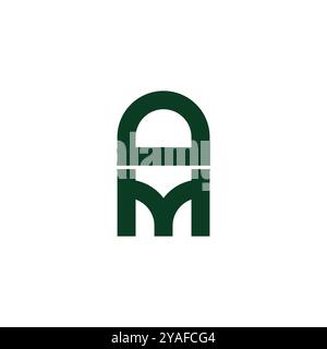 letter dm abstract simple geometric logo vector Stock Vector