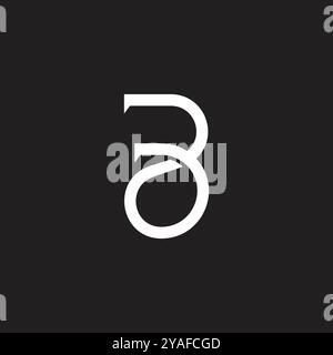 letter b linked curves overlap simple logo vector Stock Vector