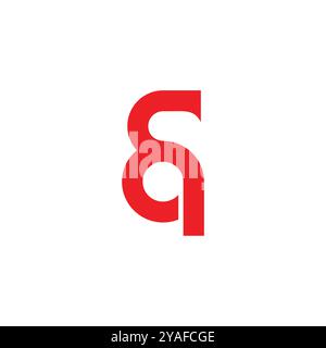 letter cq curves geometric linear logo vector Stock Vector
