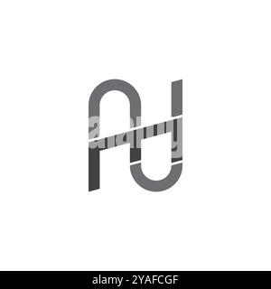 letter nm simple monogram silhouette logo vector Stock Vector