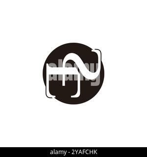 letters mn abstract negative space circles logo vector Stock Vector