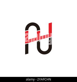 colorful letter nw linked geometric lines simple logo vector Stock Vector
