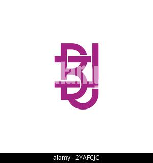 letters bj linked overlapping lines logo vector Stock Vector