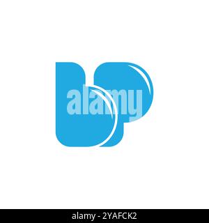 letter bp bubble blue simple cute logo vector Stock Vector