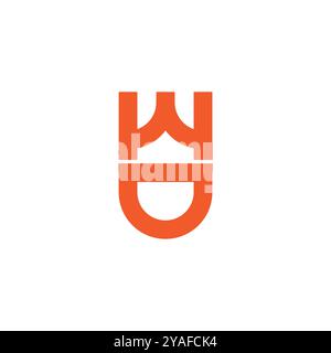 letter wd line abstract simple geometric logo vector Stock Vector