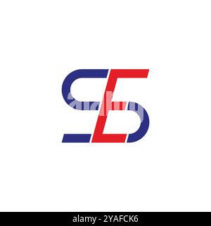 colorful letter se linked geometric lines simple logo vector Stock Vector
