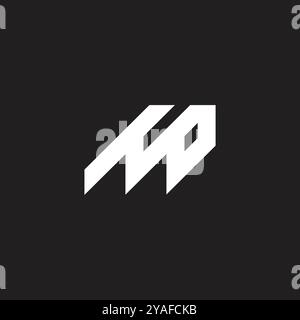 letters mp stripes simple geometric logo vector Stock Vector