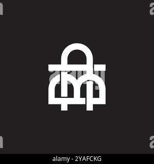 letters am linked overlapping simple geometric logo vector Stock Vector