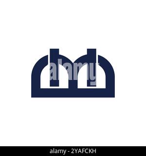 letters mb abstract simple geometric line logo vector Stock Vector