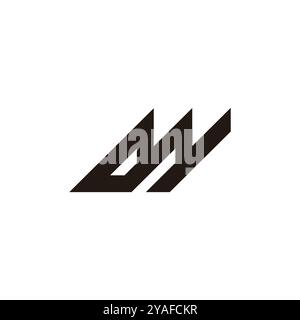 letters mn stripes peak simple geometric logo vector Stock Vector