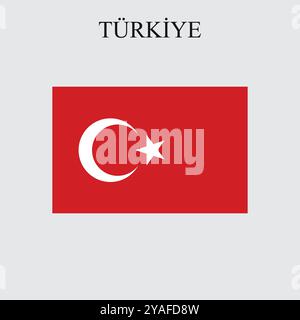 Vector of Turkish Flag. Rectangle Stock Vector