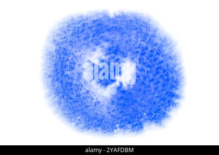 Blue watercolor paint on white paper Stock Photo