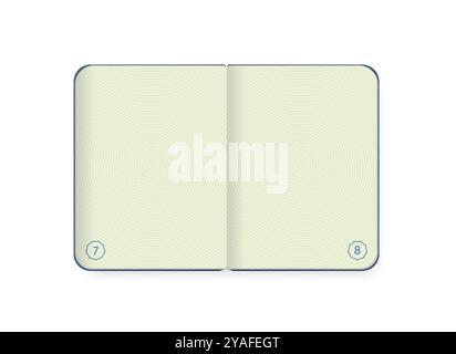 Vector passport blank pages for stamps. Empty passport with watermark. Realistic international document for travel. Stock Vector