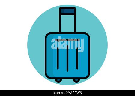 Luggage icon. colored outline icon style. icon related to reception. hotel elements vector illustration Stock Vector
