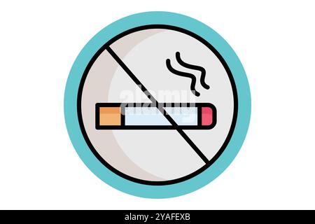 No smoking icon. colored outline icon style. hotel elements vector illustration Stock Vector