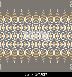 White diamond shaped border seamless pattern on gray background, designed for textile prints, fabric textures, wrapping paper, and other decorative pr Stock Vector