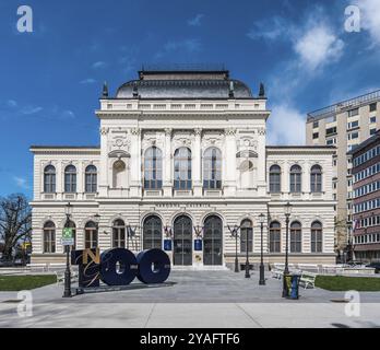 Ljubljana, Slovenia, 04 07 2018: Facade of the national gallery, Europe Stock Photo