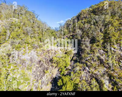 Kondalilla Falls in Kondalilla National Park on a warm sunny winter's day near Montville in Queensland, Australia, Oceania Stock Photo