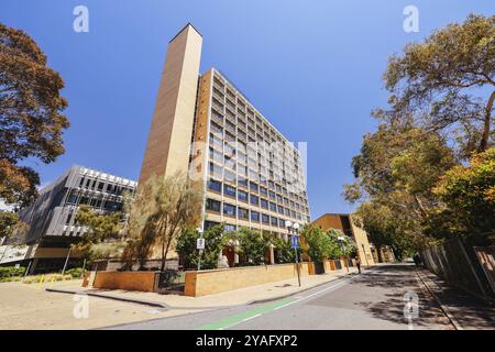 MELBOURNE, AUSTRALIA, NOVEMBER 19, 2023, Redmond Barry Building and architectural details at Melbourne University parkville campus in Melbourne, Victo Stock Photo