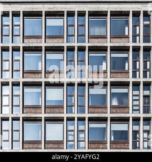 Ljubljana, Slovenia, 04 07 2018: Abstract rectangualr design of a contemporary building, Europe Stock Photo