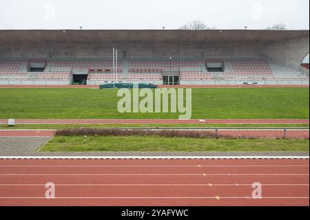 Kessel-Lo, Flemish Brabant, Belgium, Feb 11 2023, Local football and atheletics Boudewijn stadium, Europe Stock Photo