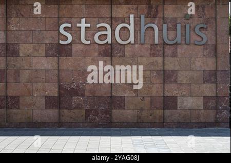 Meppel, Overijssel, The Netherlands, 20 07 2022, Facade and inscription of the local town hall, Europe Stock Photo