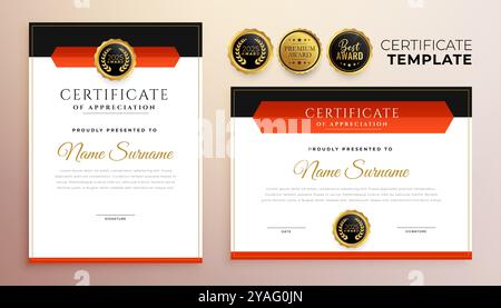 certificate of achievements background a paper of excellence vector Stock Vector