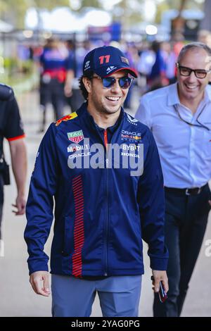 MELBOURNE, AUSTRALIA, APRIL 2: Sergio Perez of Red Bull Racing before race start during the 2023 Australian Grand Prix at Albert Park on April 2, 2023 Stock Photo