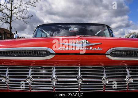 Close up of the front of an oldtimer, '40 and '50 Stock Photo