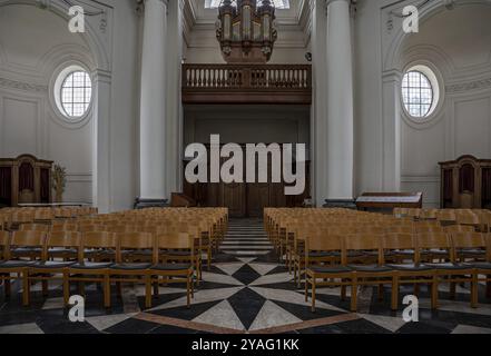 Kessel-Lo, Flemish Brabant, Belgium, Feb 11 2023, Neo classical interior design of the Vlierbeek Abbey, Europe Stock Photo