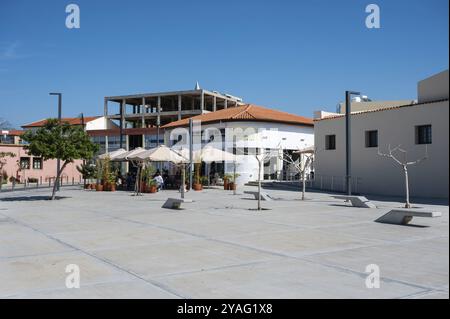 Paphos, Cyprus, March 27, 2023, The municipality market and city hall against blue sky, Europe Stock Photo