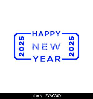 Happy new year 2025 typography text vector illustration design isolated Stock Vector