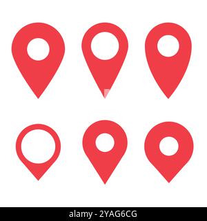 Red pin Gps pointer mark. Stock Vector