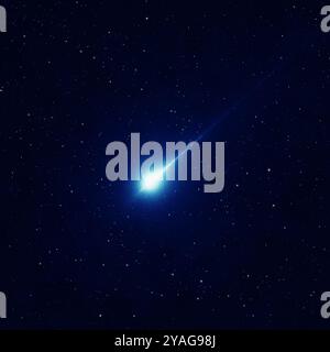 shooting star, comet, stars in outer space Stock Photo